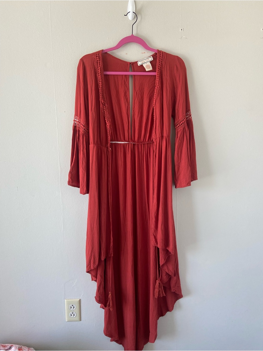 Flying tomato upcycled kimono bell sleeves long length open cardigan style small